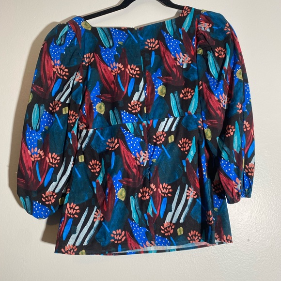 NWT Eva Franco Anthropologie Tropical Blouse Size 6 - Picture 5 of 7